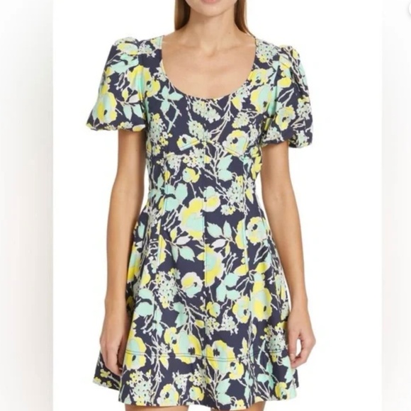 Tanya Taylor Madeline Dress, Blue - multicolour print, Size 0 - Picture 8 of 11